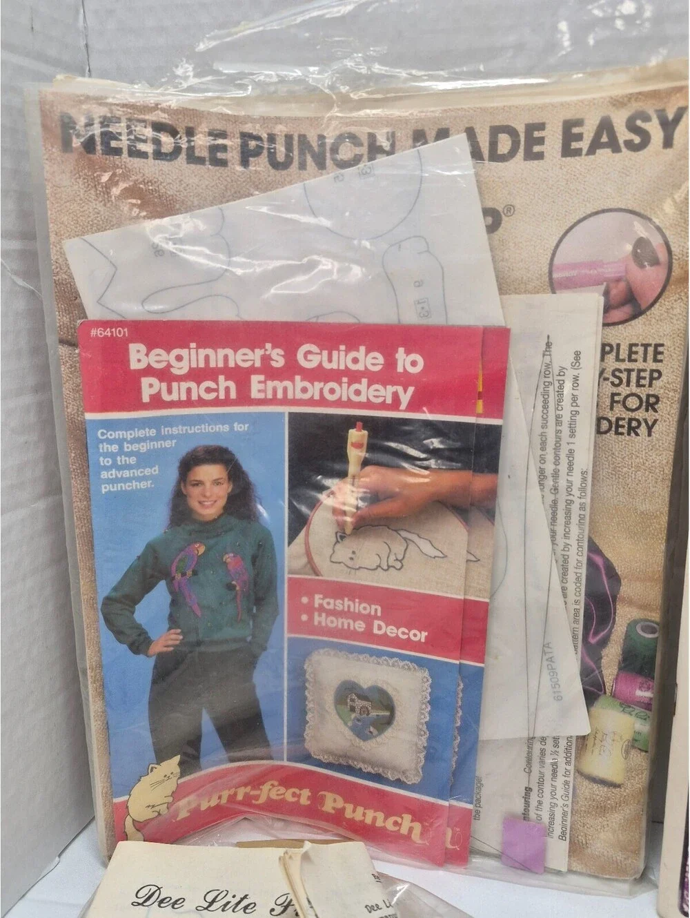 Lot of Punch Embroidery w/ Kit with Dial-A-Loop Needle and Beginner's Guide J293